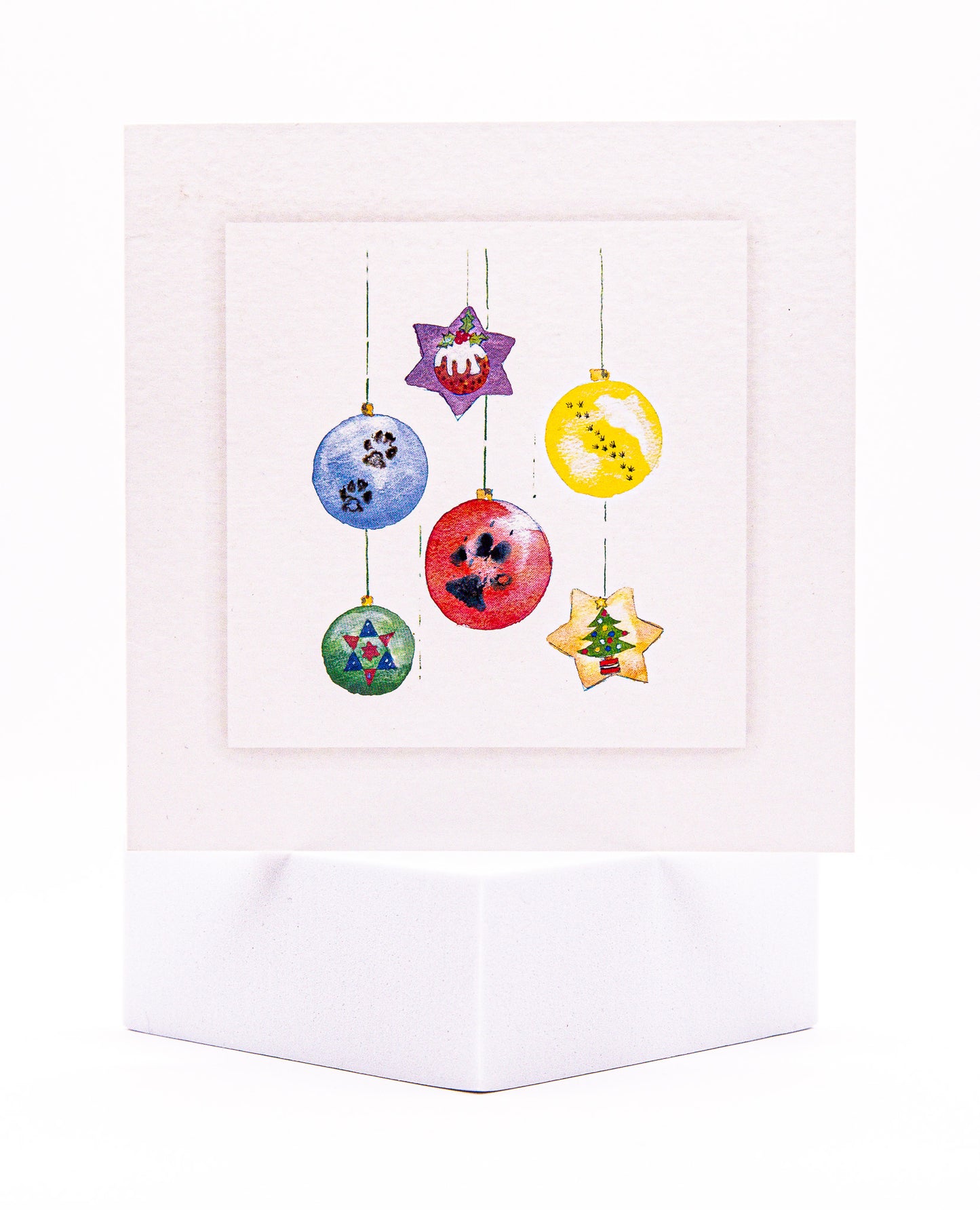 Baubles Christmas Greeting Card by Sarah Brown Cards