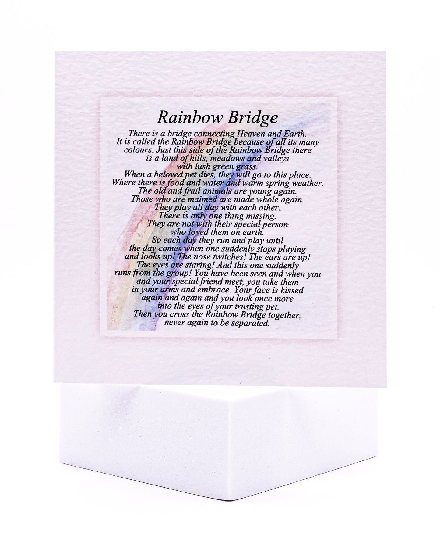 Rainbow Bridge Poem Pet Sympathy Card by Sarah Brown Cards