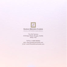 Contact information at the back of a pet sympathy card by Sarah Brown Cards 