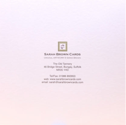 Contact information at the back of a pet sympathy card by Sarah Brown Cards 