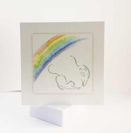 C12 Cat Under the Rainbow Pet Sympathy Card