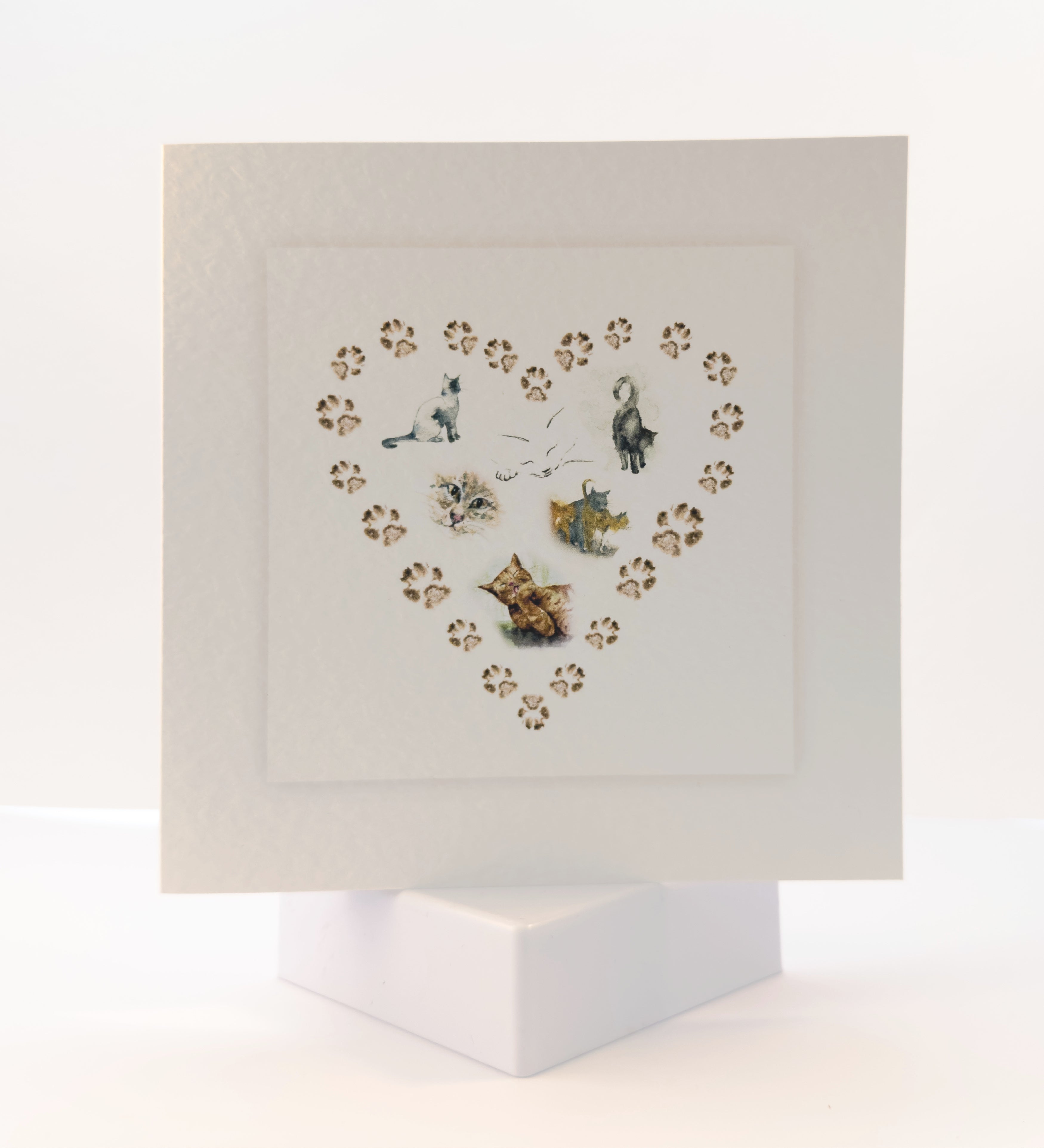C13 Cat Heart Pet Sympathy Card