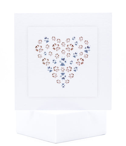 Heart of paw prints pet sympathy card by Sarah Brown Cards