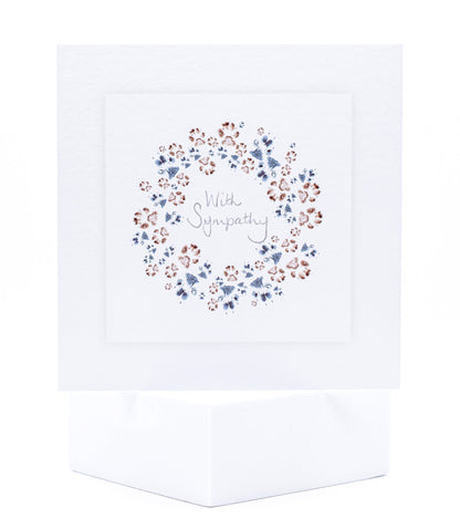 Wreath of paw prints with "With Sympathy" written in the centre - pet sympathy card by Sarah Brown Cards