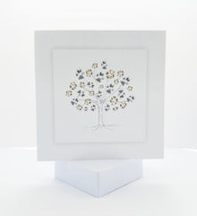 Pencil sketch of a tree with pet paw prints as leaves