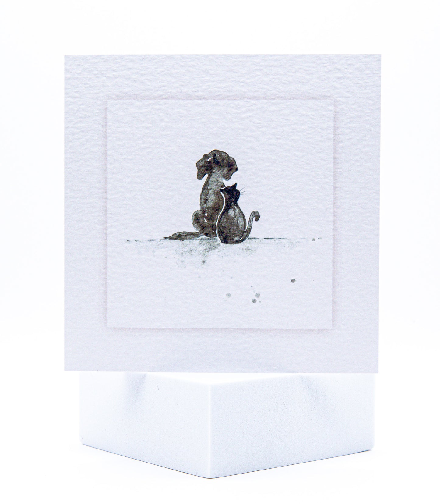 Watercolour silhouette of a dog and cat - pet sympathy card by Sarah Brown Cards