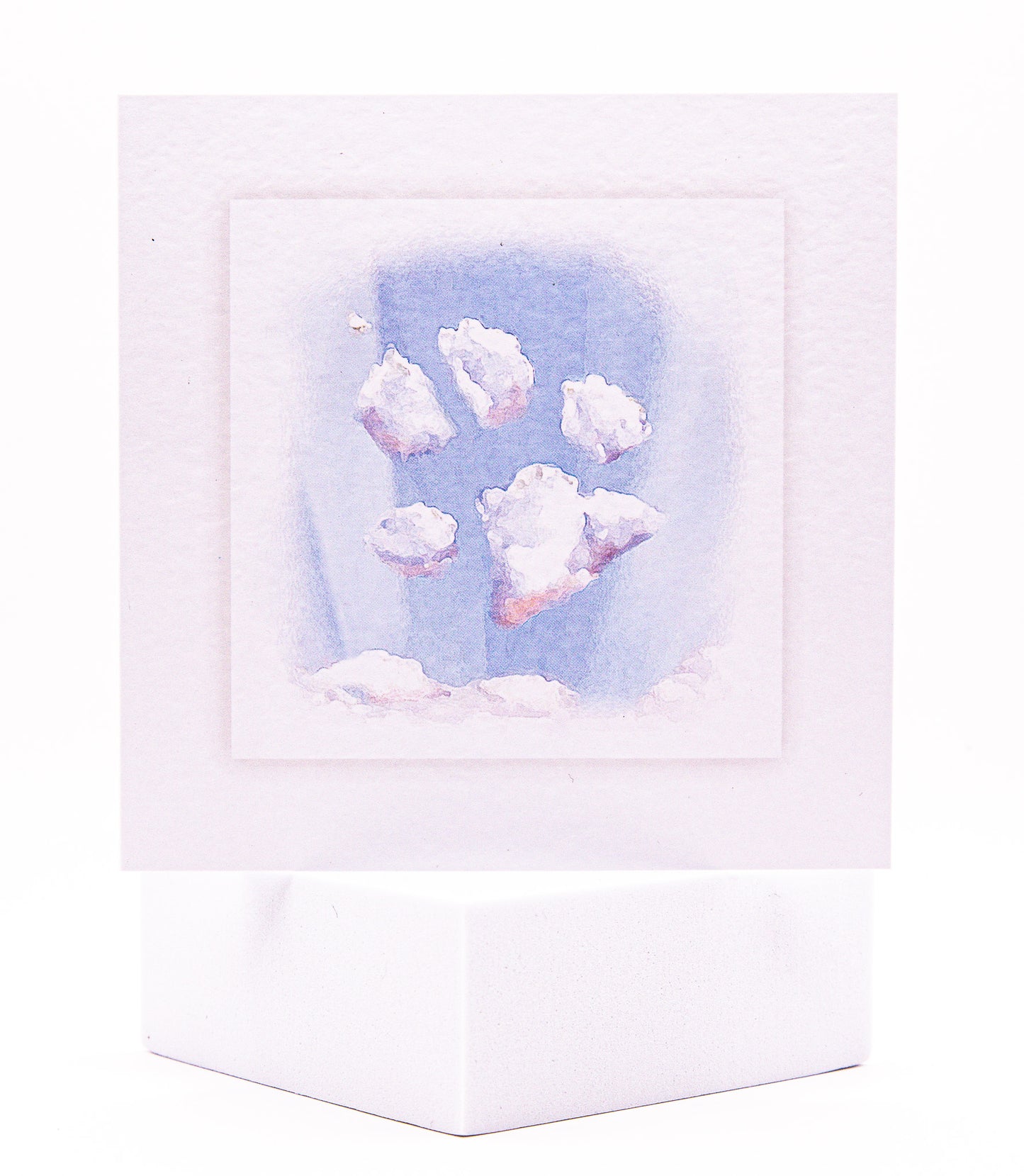 Watercolour pet sympathy card of a paw made out of clouds by Sarah Brown Cards