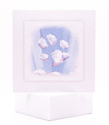 Watercolour pet sympathy card of a paw made out of clouds by Sarah Brown Cards