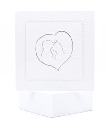 Pet sympathy card sketch of a dog and cat inside a heart by Sarah Brown Cards