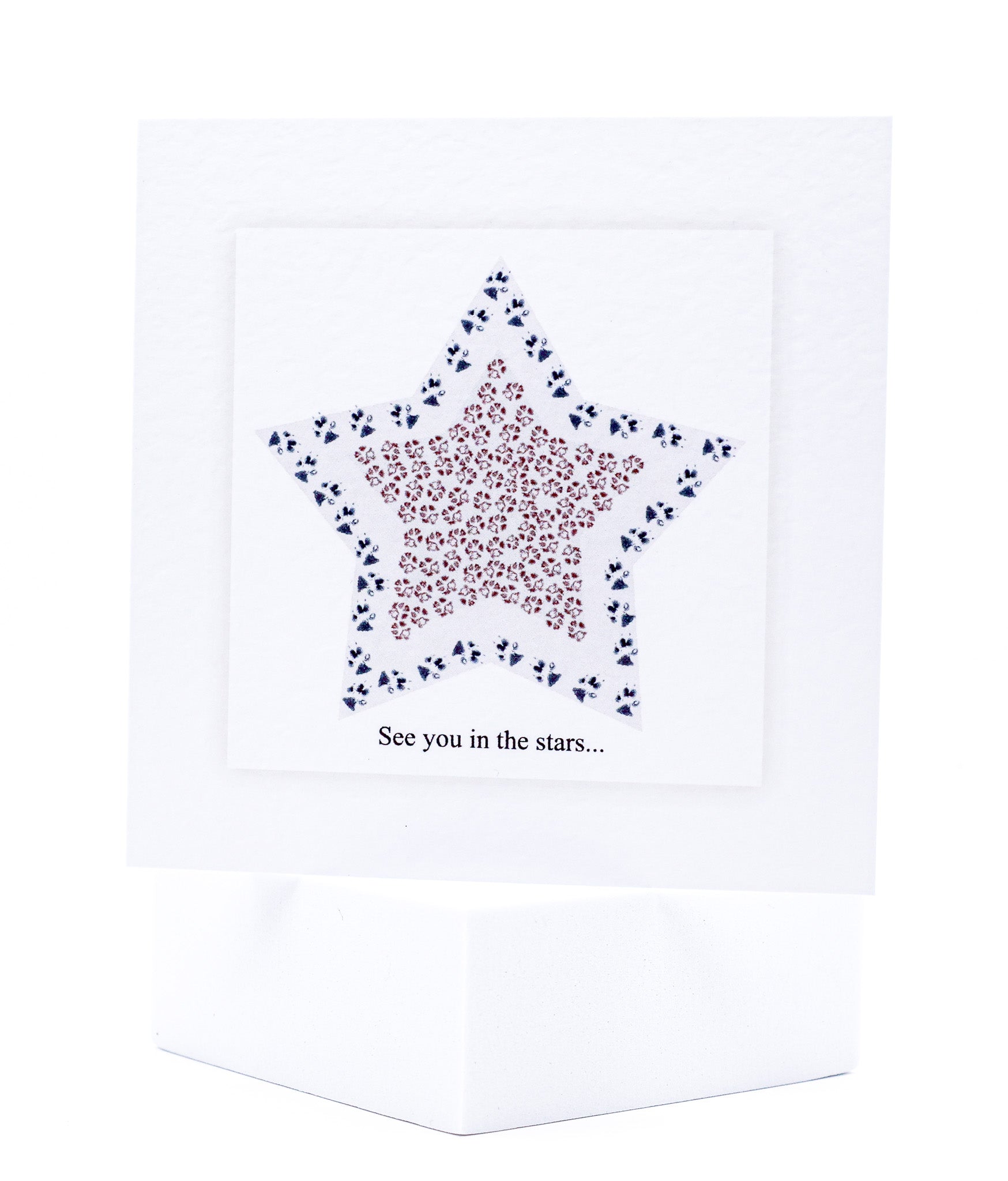 Star of Paw prints pet sympathy card by Sarah Brown Cards