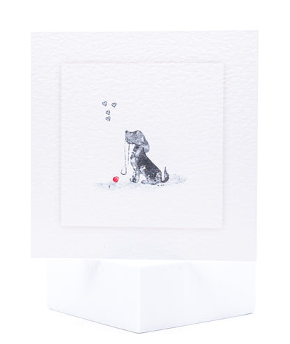 D07 Small Dog with Red Ball Card