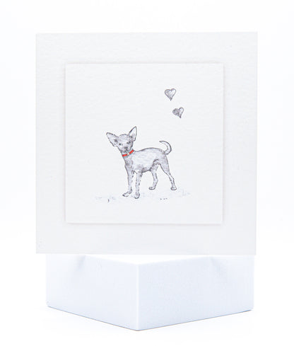 D08 Small Dog with Red Collar Card