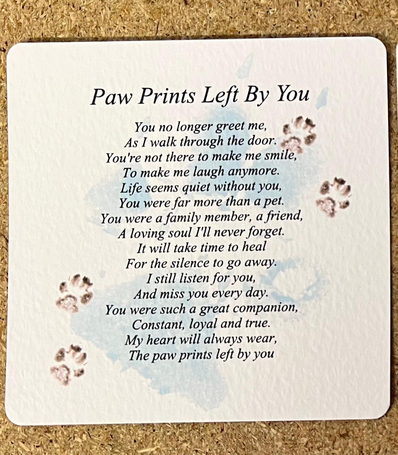 Paw Prints Left By You Poem by Sarah Brown Cards