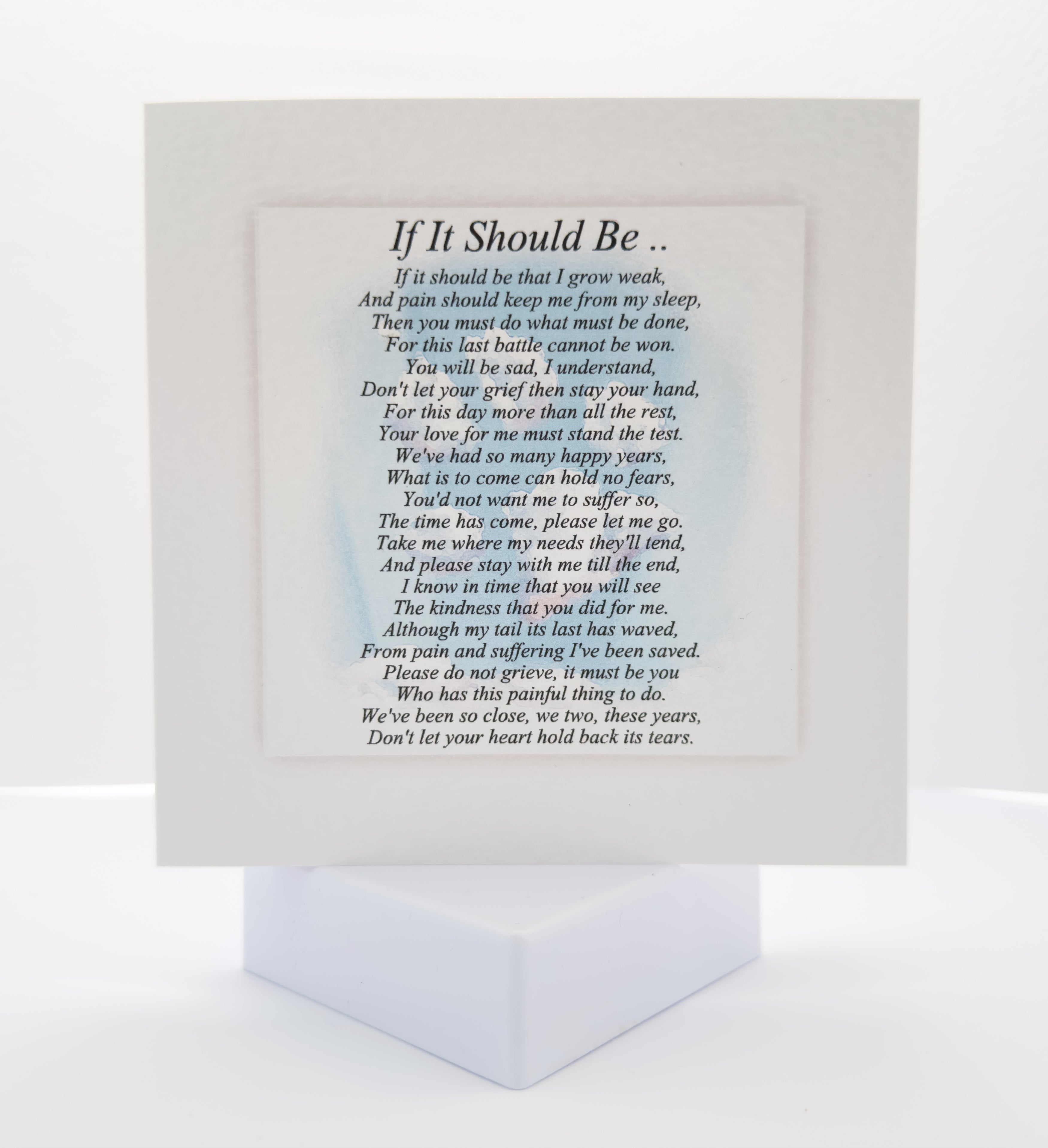Poem If It Should Be with Sky Paw background in watercolour