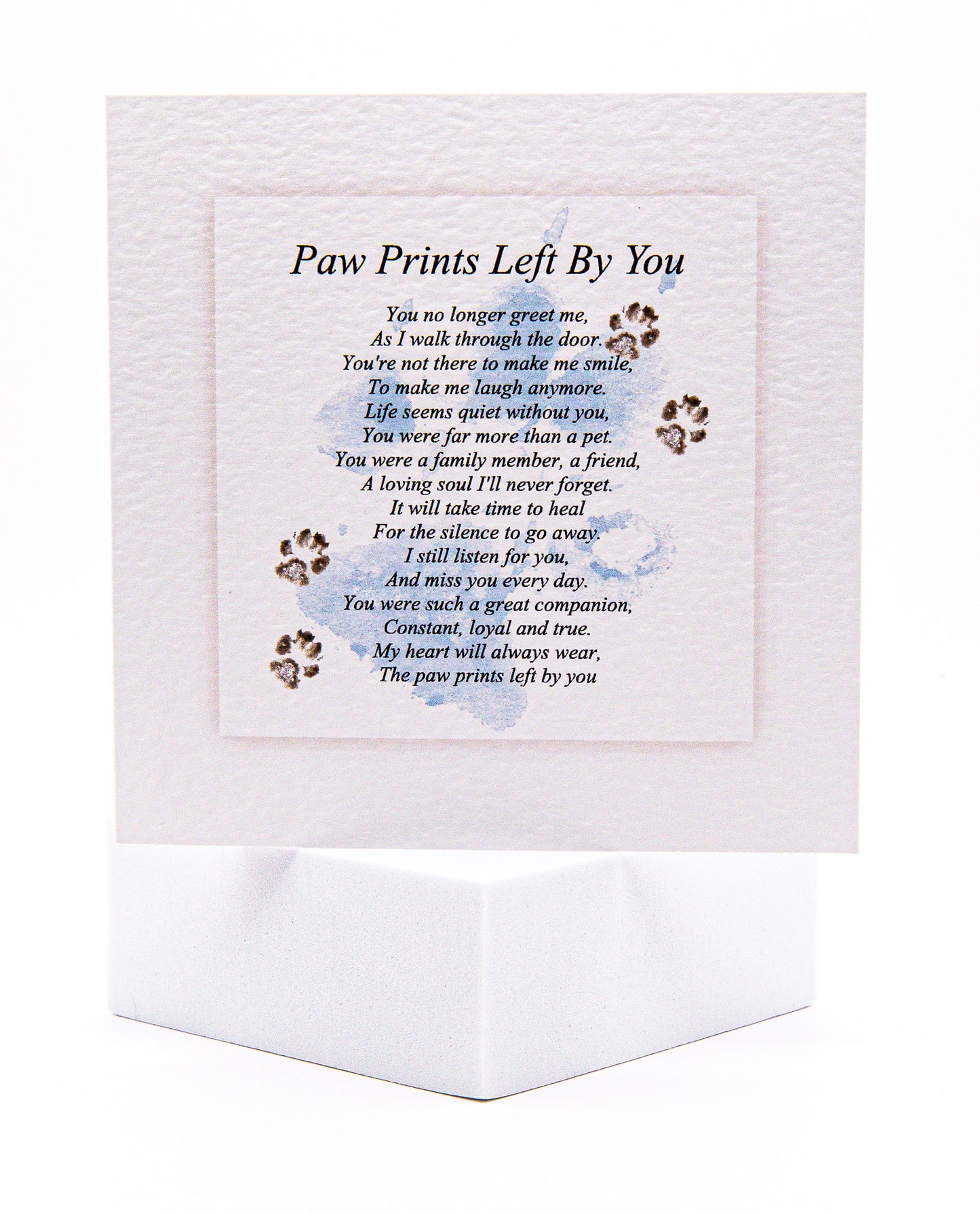 Pawprints Left By You Poem Pet Sympathy Card by Sarah Brown Cards