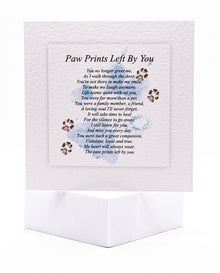 Pawprints Left By You Poem Pet Sympathy Card by Sarah Brown Cards