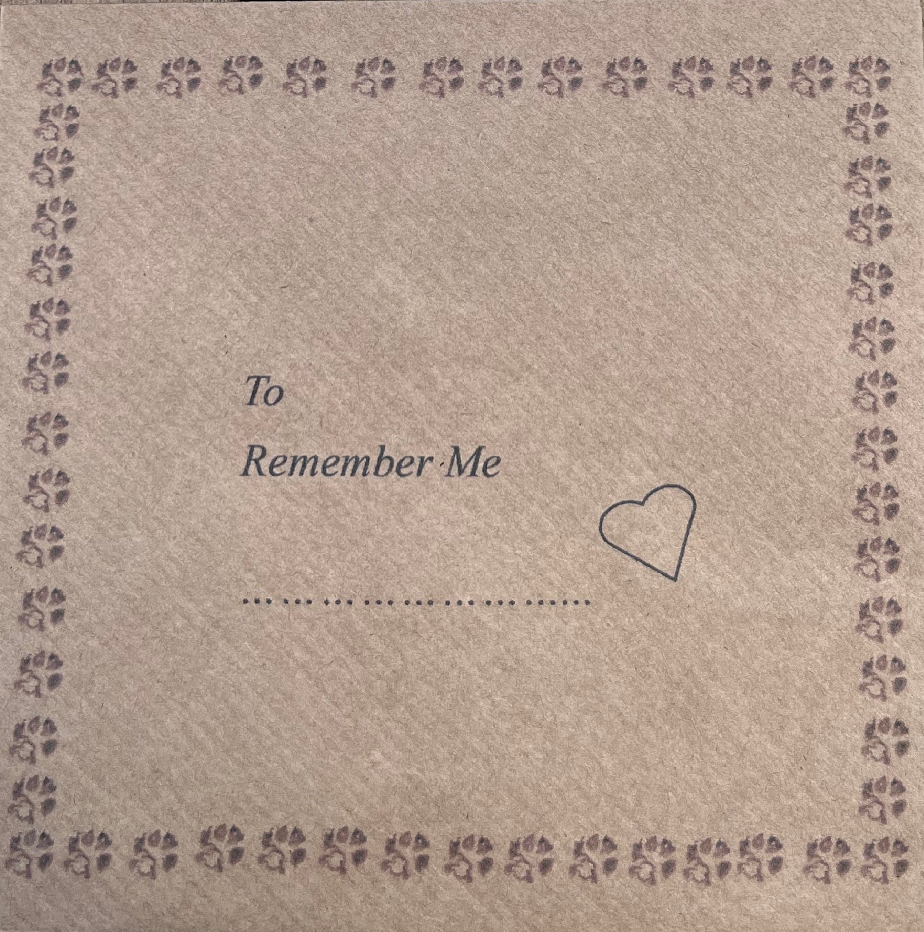 Remember Me Kraft Brown Envelope by Sarah Brown Cards